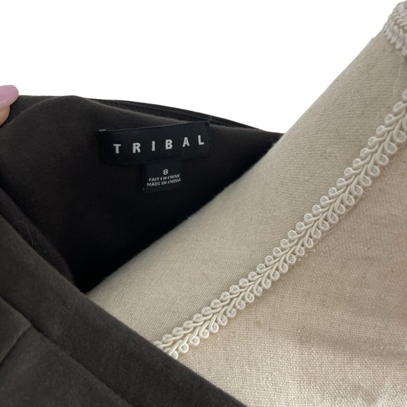 Tribal Womens Long Sleeve Zip Up Bronze Metallic Brown Midi Sheath Dress Size 8 - Picture 9 of 10